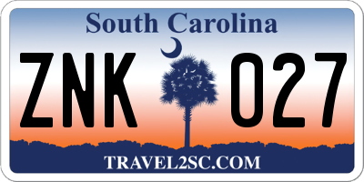 SC license plate ZNK027
