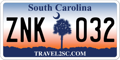 SC license plate ZNK032