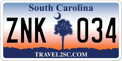 SC license plate ZNK034