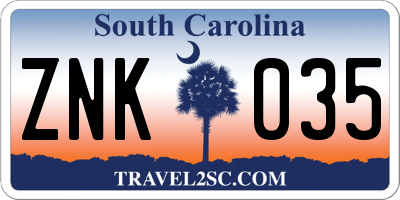 SC license plate ZNK035
