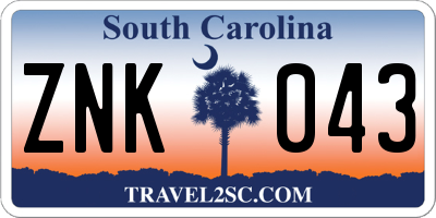 SC license plate ZNK043