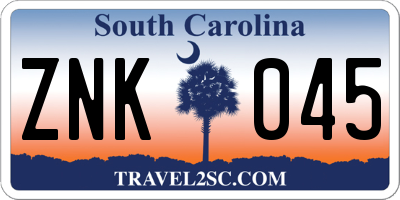 SC license plate ZNK045