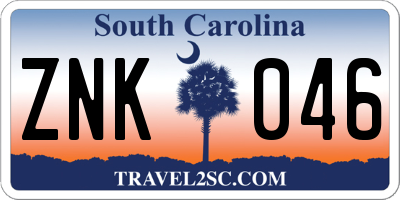 SC license plate ZNK046