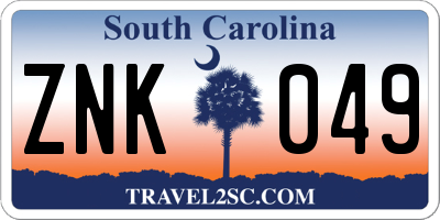 SC license plate ZNK049