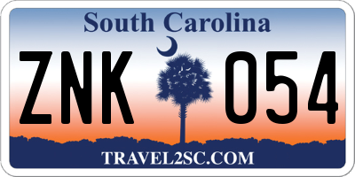 SC license plate ZNK054