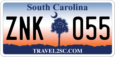 SC license plate ZNK055
