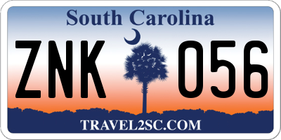 SC license plate ZNK056