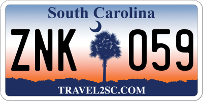 SC license plate ZNK059