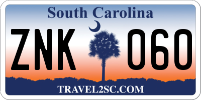 SC license plate ZNK060