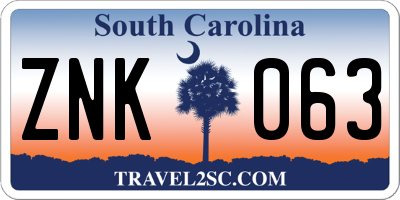 SC license plate ZNK063