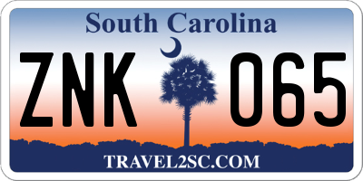 SC license plate ZNK065