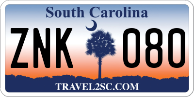 SC license plate ZNK080