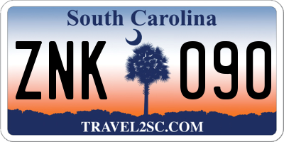 SC license plate ZNK090