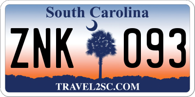SC license plate ZNK093