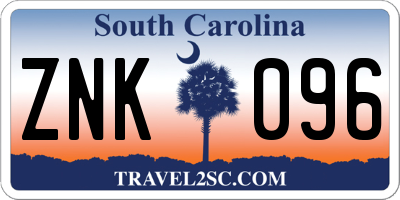 SC license plate ZNK096