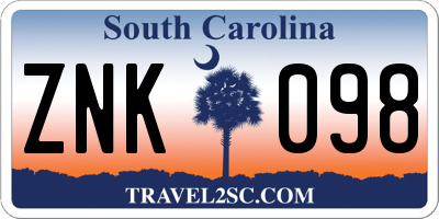 SC license plate ZNK098