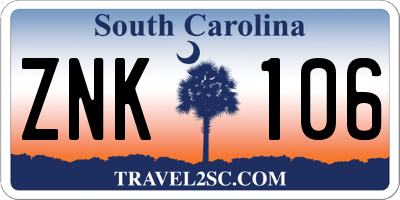 SC license plate ZNK106