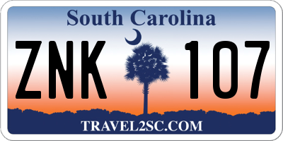SC license plate ZNK107