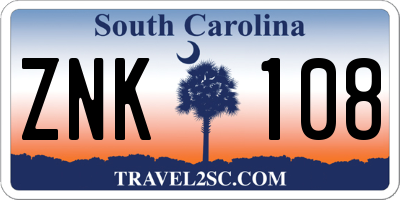 SC license plate ZNK108