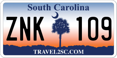 SC license plate ZNK109