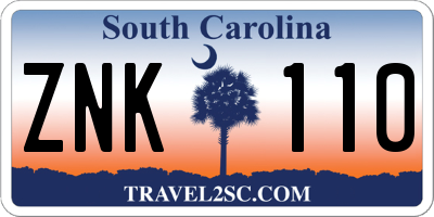 SC license plate ZNK110