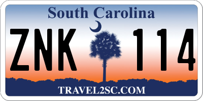 SC license plate ZNK114