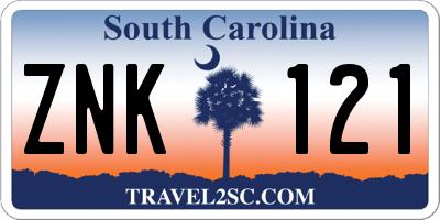 SC license plate ZNK121