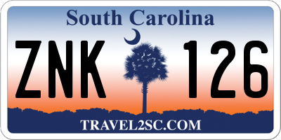 SC license plate ZNK126