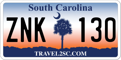 SC license plate ZNK130