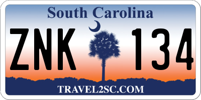 SC license plate ZNK134