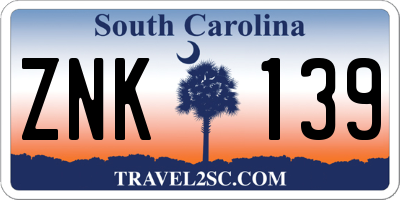 SC license plate ZNK139
