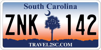 SC license plate ZNK142