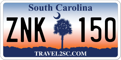 SC license plate ZNK150