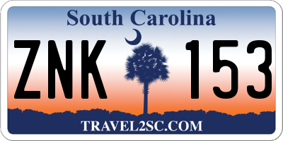 SC license plate ZNK153