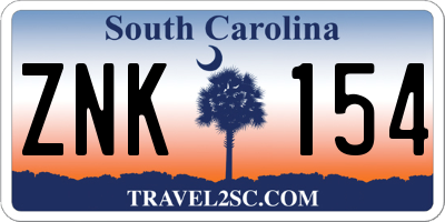 SC license plate ZNK154