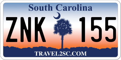 SC license plate ZNK155