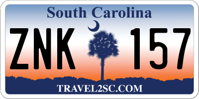 SC license plate ZNK157