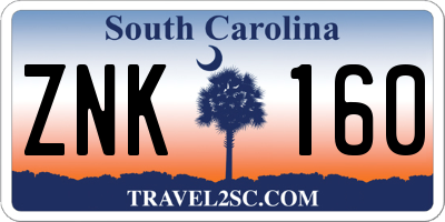 SC license plate ZNK160