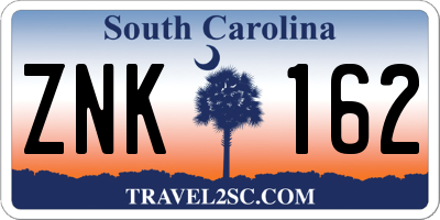 SC license plate ZNK162