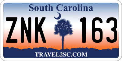 SC license plate ZNK163