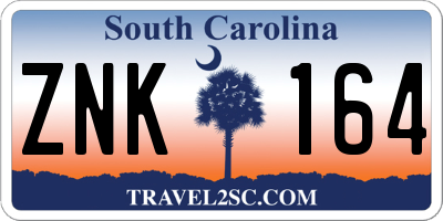 SC license plate ZNK164