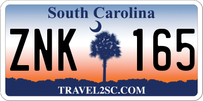 SC license plate ZNK165