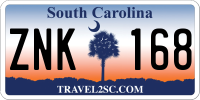 SC license plate ZNK168