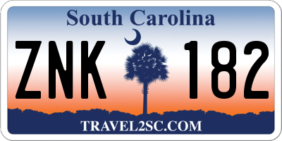 SC license plate ZNK182