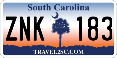 SC license plate ZNK183