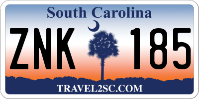 SC license plate ZNK185