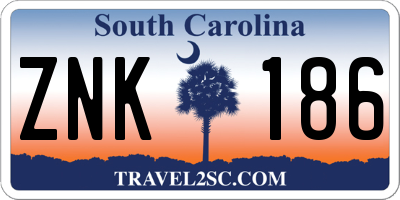SC license plate ZNK186