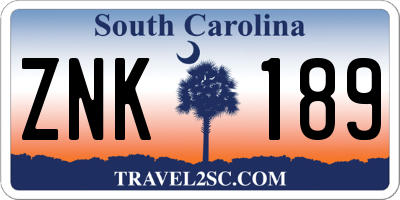 SC license plate ZNK189