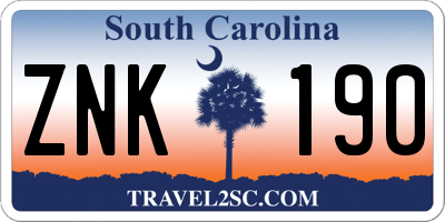 SC license plate ZNK190