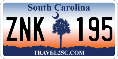 SC license plate ZNK195